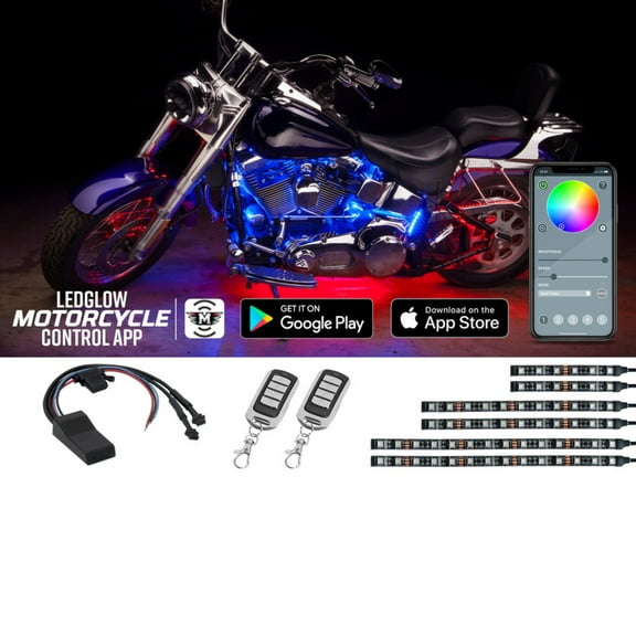 LEDGlow 12pc Advanced Million Color SMD LED Flexible Motorcycle Kit