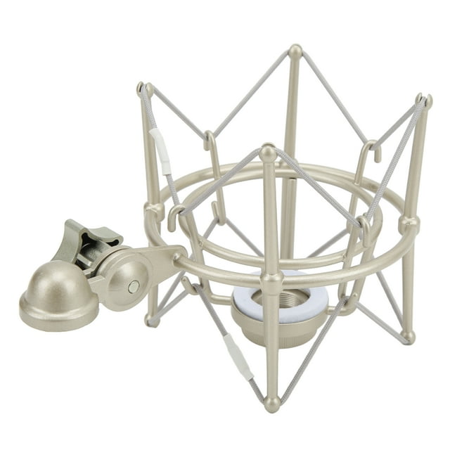Anti Vibration Holder, Metal Mic Holder Wide Use Effective Adjustable Firm For Music Studio Black,Champagne Silver