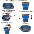 thumbnail image 5 of 3 Pack Collapsible Plastic Bucket with 2.6 Gallon (10L) Each, Foldable Rectangular Tub for House Cleaning, Space Saving Outdoor Waterpot for Garden or Camping, Portable Fishing Water Pail, 5 of 5