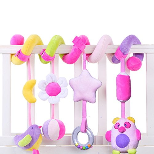SKK BABY Infant Crib Toy Stroller Activity Spiral and Travel Toy Purple