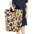 thumbnail image 4 of Yayeee Freestanding Laundry Hamper with Handle Collapsible Large Storage Basket for Clothes, Brown Flowers, 4 of 7