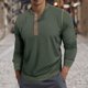 thumbnail image 1 of pstuiky camisas de manga larga para hombre, Camisa básica de manga larga con cuello redondo y transpirable de color sólido a la moda informal para hombre salir tops m, 1 of 7