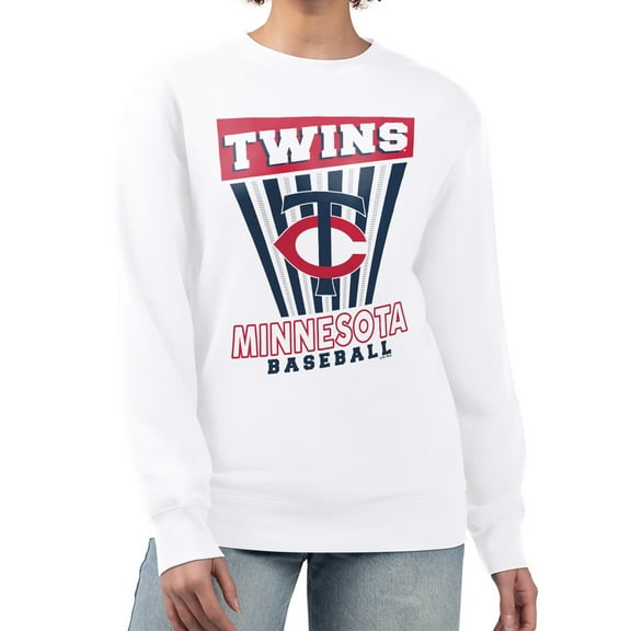 Women's Starter White Minnesota Twins Poster Print Team Fleece Pullover Sweatshirt