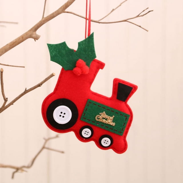 Adornos de madera para árbol de Navidad - Colgantes de ratán coloridos • 13x12cm • Decoración navideña reutilizable para el hogar y la oficina