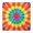 Rainbow Tie Dye, variant on Rainbow Tie Dye Mandala Pattern Square Fitted Tablecloth with Elastic Edge,Square Table Cover,Washable Elastic Table Cover for Home Kitchen Party Decor 34"x34"