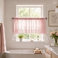 thumbnail image 6 of 30"X24"Boho Lace Window Curtain Valance Embroidered Solid Color Farmhouse Light Filtering Small Window Tier for Kitchen Living Room, 6 of 6