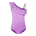 thumbnail image 3 of LNMQLPDBS Girls Swimsuit Summer Cute Ruffle Trim Sleeveless One Piece Swimsuit with Cut-Out Sides One Shoulder Hawaiian Bikini for Kids Trendy Beach Bathing Suits, 3 of 4