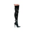 thumbnail image 1 of Ellie Shoes E-511-Buckleup 5" Heel Stretch Womans Thigh Boot with Buckles & Inner zipper. 10 / Silver PU, 1 of 2