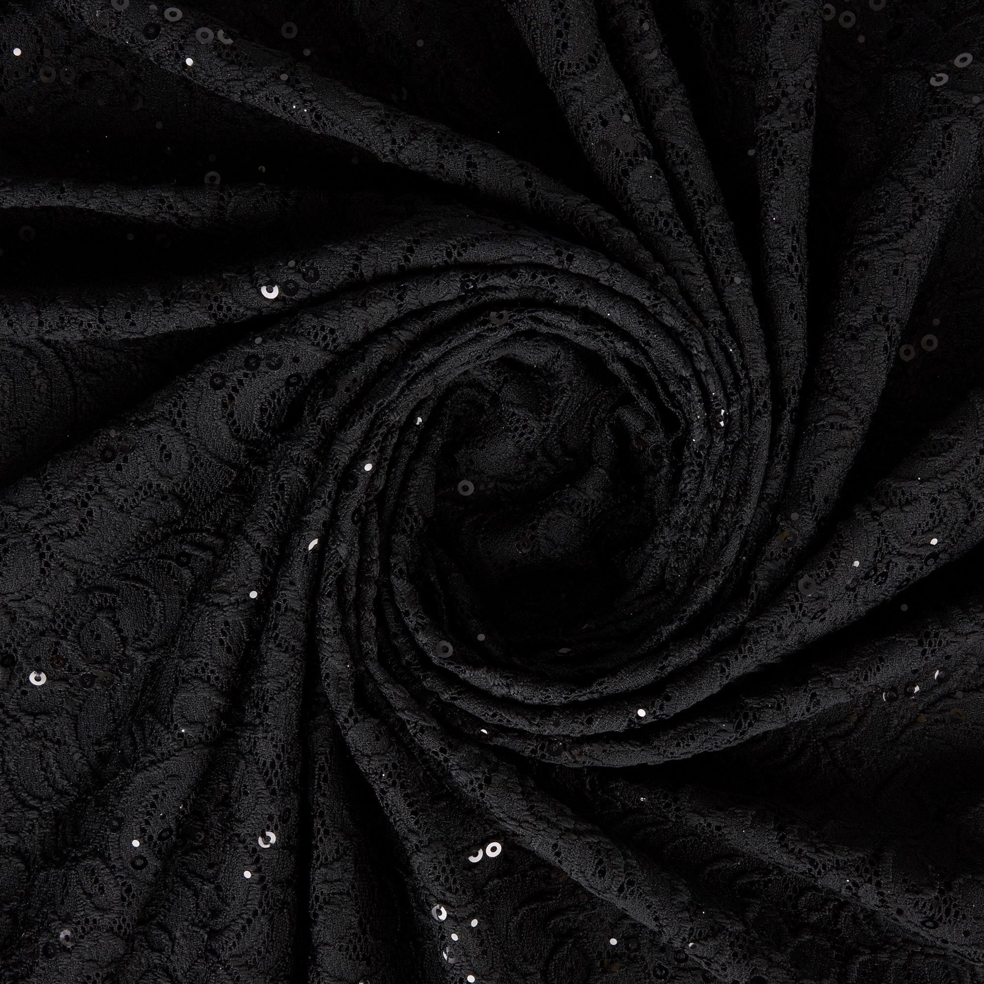 Zelouf Madilyn Stretch Lace W Trans  , Sewing, DIY, Crafts Fabric by the Yard, Black, 3 Yard