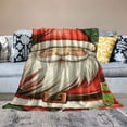 thumbnail image 2 of Chilfamy Santa Clause Gift Box Ribbon Print Throw Blanket Flannel Material Blanket for Bed Couch Car Kids Adults All Seasons Lightweight Soft Blanket 60x80in, 2 of 6