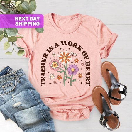 Teaching Is A Work Of Heart Shirt Teacher Shirt Teacher Gift Kindergarten Teacher Shirt School Shirt Teaching Shirt Teacher Tee Sweatshirt All Size S-5XL