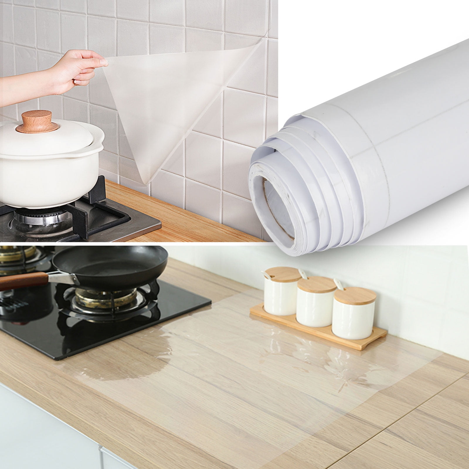Large Aluminum Removable Kitchen Wall Stick On Cooker Stove Splash Back Paper 