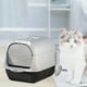 thumbnail image 5 of Caja de arena para gatos con capucha, inodoro para gatos completamente cerrado, cacerola portátil con cuchara, caja de arena duradera antisalpicaduras , negro, 5 of 10