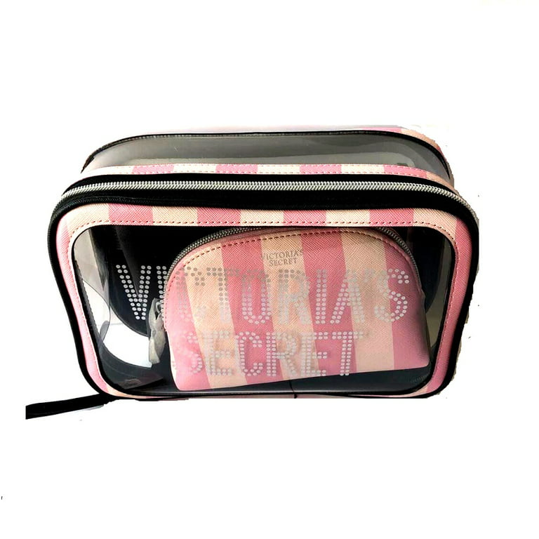 Victoria's Secret pink striped Makeup Bag