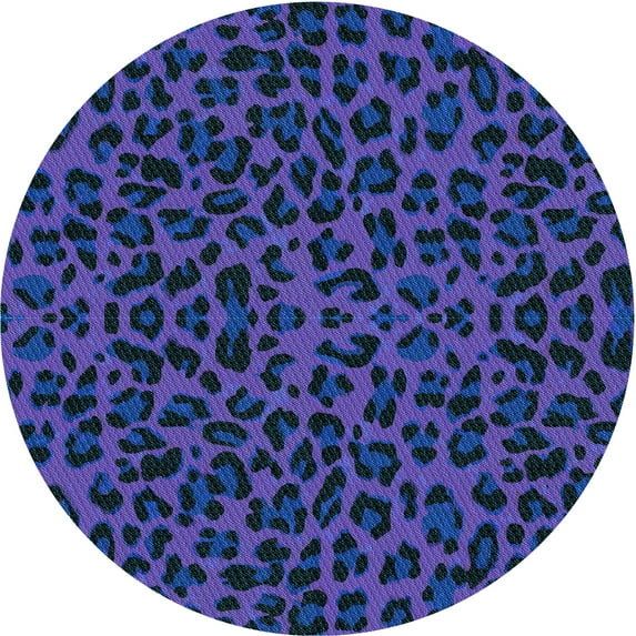 Ahgly Company Indoor Round Patterned Balloon Blue Area Rugs, 5' Round