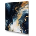 thumbnail image 2 of Designart "Abstract Painting Gold and Blue Marble II" Abstract Canvas Wall Art - Modern Gold Abstract Marble Entryway Wall Art Print, 2 of 6