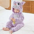 thumbnail image 5 of Baby Girls Cotton Overalls Unisex Baby Romper Winter and Flannel Jumpsuit Cosplay Outfits New Casual Winter Jumpsuits Purples 12-18 Months, 5 of 5