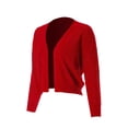 thumbnail image 1 of MixMatchy Women's Basic Solid Patterened Texture Lightweight Soft Open Front Cropped Cardigan, 1 of 5