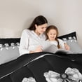 thumbnail image 4 of Erosebridal Cute Kawaii Bowknots Twin Comforter Sets,Modern Geometric Lines Bedding Set For Bowknot Lovers, Reversible 2-Piece, 4 of 7