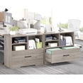 thumbnail image 6 of LVB Lateral Wood File Cabinet with Drawer, Farmhouse Printer Filing Cabinet with Storage for Legal Letter A4, Wooden Printer Stand with Hanging File Organizer Shelves for Home Office, 32.7 in, Greige, 6 of 9