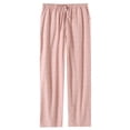 thumbnail image 3 of Women's Pajama Bottoms, Skin-Friendly Modal Cotton Blend, Tie Waist Storage Pockets, Solid Long Lounge Pants, All Season Everyday Indoor | TruHer,Orange XL, 3 of 7