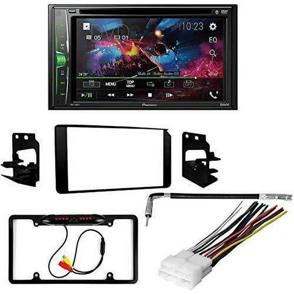 KIT4674 Bundle for 2001-2002 Chevrolet GMC Sierra HD W/ Pioneer AVH-241EX Double DIN Car Stereo with Bluetooth/Backup Camera/Install Kit/in-Dash DVD/CD AM/FM 6.2" Touchscreen Digital Media Receiver