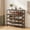 Grey Oak, variant on CONCETTA 5-Tier Adjustable Shoe Rack Antique Wood Mesh Metal Shelves Wooden Top for Entryway
