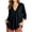 Black, variant on Womens Tops Casual Chiffon Blouses Tops 3/4 Sleeve V Neck Tunic Top Loose Shirt Blue,S
