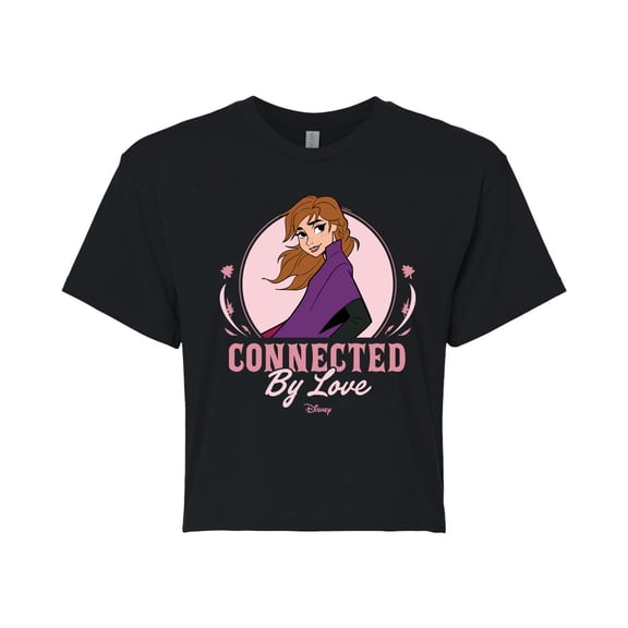 Disney Frozen 2 - Connected By Love Anna - Juniors Cropped Cotton Blend T-Shirt