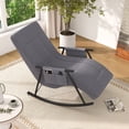 thumbnail image 3 of VECELO Rocking Chair Adjustable Backrest & Footrest, Nursery Recliner Chair with Double Side Pocket for Living Room/Bedroom, Gray, 3 of 9