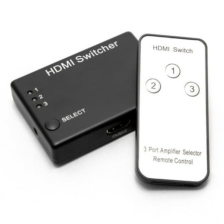 Voygon 3-Port 3-In 1-Out 3x1 HDMI Switch/Switcher w/ Remote & Power Adapter, 3D 1080P, for Bluray, PVR/Netflix/Roku/Kodi Box, PS4/PS3, XboxOne/Xbox360, (What's The Best Pvr For Kodi)