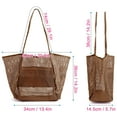 thumbnail image 5 of BadPiggies Large Mesh Beach Tote Bag for Women, Foldable Waterproof Sandproof Causal Hobo Picnic Bags - Brown, 5 of 9