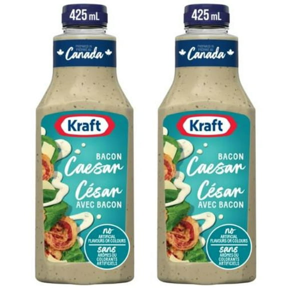 Kraft Bacon Caesar Salad Dressing, 425ml (2 Pack)