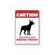 thumbnail image 1 of Señal de metal de precaución para perrera de perro con el texto "Patrullado por un pinscher miniatura" Tamaño de la mascota: 8 x 12 pulgadas, 1 of 4
