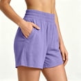 thumbnail image 5 of Athletic Shorts For Women Summer Solid Pocket Workout Ready Running Training Yoga Walking Athletic Style Daily Outfit Ready Relaxed Vacation Look Purple XL, 5 of 8