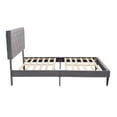 thumbnail image 3 of Queen Size Bed Frame, Modern Upholstered Platform Bed with Headboard, Heavy Duty Button Tufted Bed Frame with Wood Slat Support, Easy Assembly, No Box Spring Needed (DARK GREY, Queen), 3 of 7