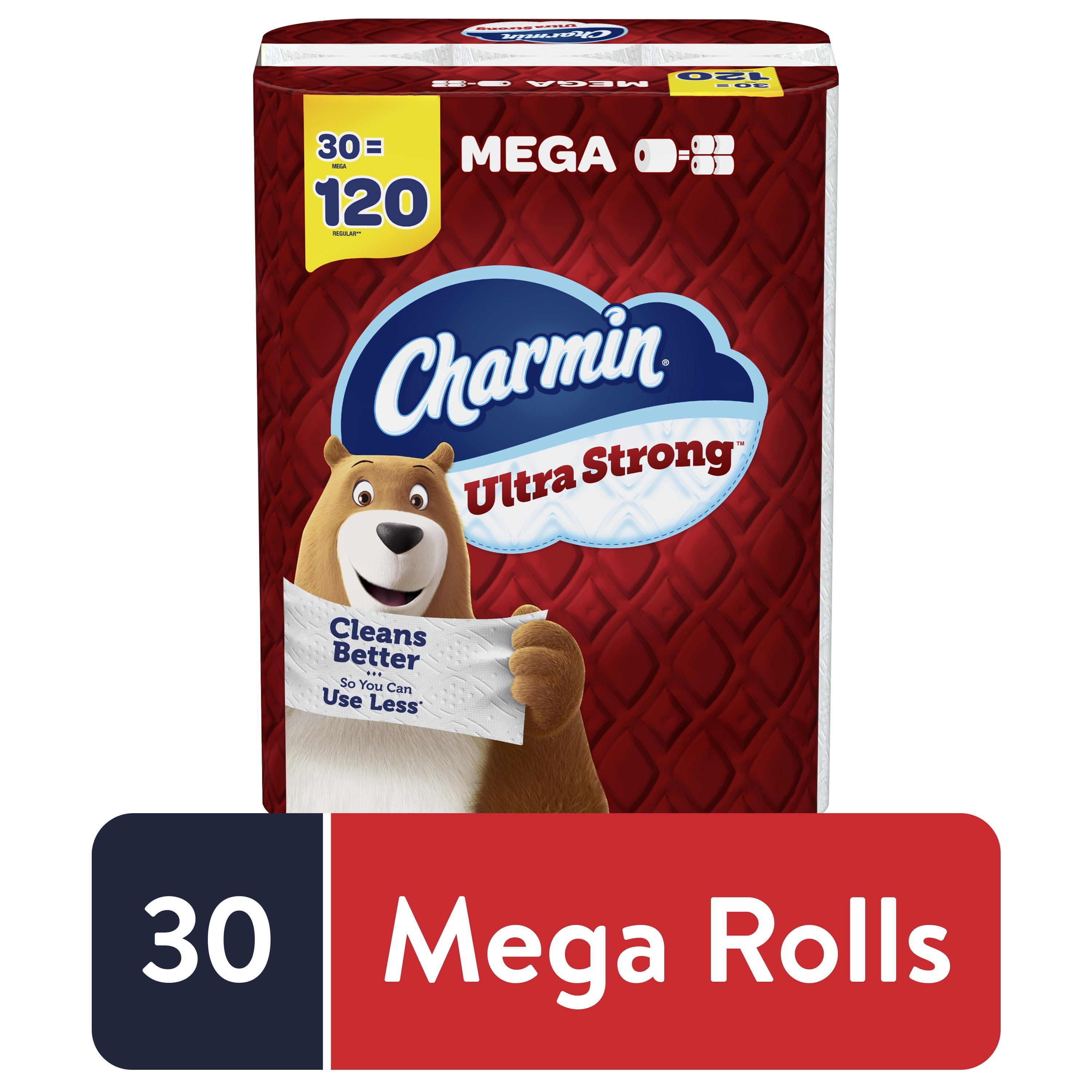 Charmin Ultra Strong Toilet Paper Mega Roll, 242 Sheets per Roll, 30 Count