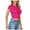 Hot Pink, variant on Women's Casual Basic Crop Tops Slim Fit Short Sleeve Crew Neck Tight Tees Shirts for Women