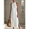 thumbnail image 4 of Womens White Sleeveless Maxi Dress Casual Vacation Long Boho Gown, 4 of 8