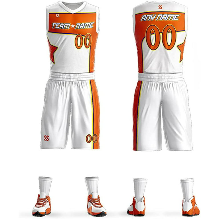 Custom Orange White Sublimation Soccer Uniform Jersey