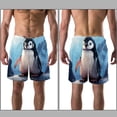 thumbnail image 3 of luoweisi Men's Beach Shorts Quick Dry Swim Trunks with Mesh Lining Penguin L, 3 of 5