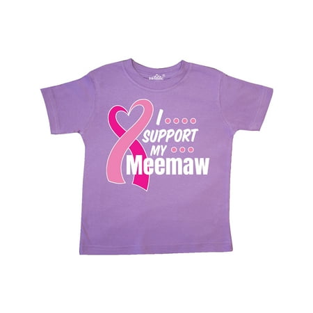 

Inktastic Breast Cancer Awareness I Support My Meemaw with Pink Ribbon Gift Toddler Boy or Toddler Girl T-Shirt