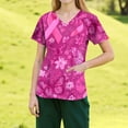 thumbnail image 2 of NAMTYQX Short Sleeve Shirts for Women Breast Cancer Shirts Purple Size 3XL, 2 of 4