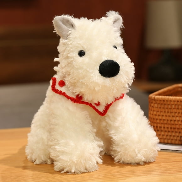 1pc 22/30/40cm Kawaii Fluffy Schnauzer Plush Toy Cute Lifelike Puppy Dog Doll Soft Toys Christmas Birthday Gifts For Boy Girls