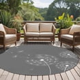 thumbnail image 5 of 7ft Round Rug, Grey Dandelion Non-Skid Rubber Backing Large Area Rugs - Living Room Bedroom Home Office, Abstract Art Simple Floral Indoor Floor Mat Carpets Washable Rug, 5 of 9