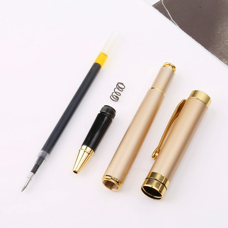 STOBOK 60 Pcs Love Metal Pen Stylus Signature Pens Gold Point Pen Black Ink  Gold Pens with Gold Ink Portable Writing Pen Retractable Ballpoint Pens