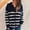 Navy, variant on Women Fall Striped Knitted Sweater Cardigan Patchwork Hooded Long Sleeve Chic Contrast Color Top
