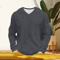 thumbnail image 4 of UQJfacai Mens Waffle Shirts V Neck Long Sleeve Shirt Loose Fit Casual T-Shirt Stretch Athletic Workout Gym Pullover Tops XXXXXL, 4 of 9