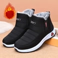thumbnail image 5 of Wovix Women's Thermal Boots Winter Ankle on Short Comfortable Waterproof Snow Walking Fuzzy Booties Wide Arch Support Shoes Black 36, 5 of 7