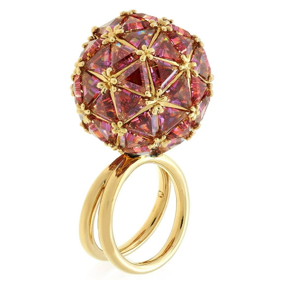 Swarovski Ladies Curiosa Round Red Cocktail Ring, Size 50 (US 4.75)